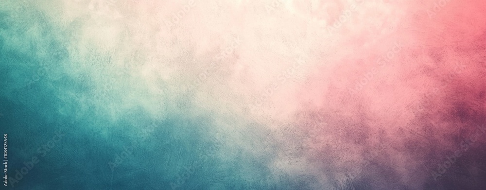 Fototapeta premium Turquoise and pink grunge textured background creating a soft gradient effect, perfect for adding a touch of elegance and vintage charm to any design project