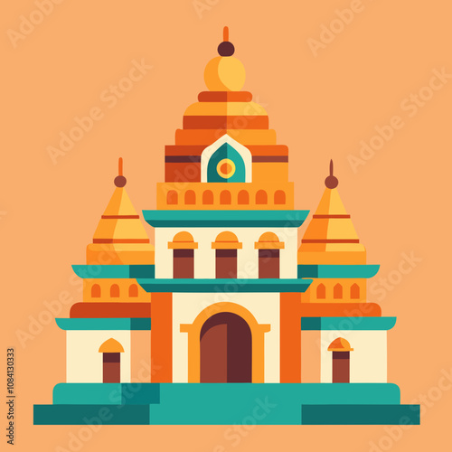 vector illustration of temple