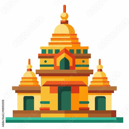 vector illustration of temple