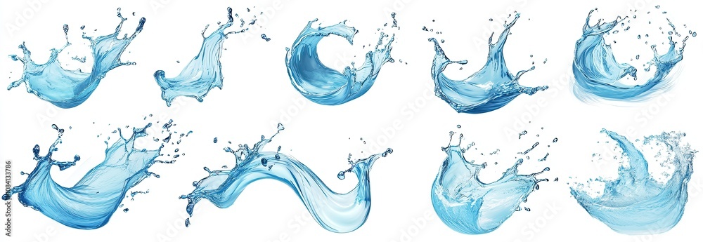 Fototapeta premium water, wave, vector, sea, illustration, design, pattern, splash, ocean, blue, art, flower, nature, drop, decoration, floral, liquid, icon, symbol, wallpaper, waves, color, shape, backdrop, Background