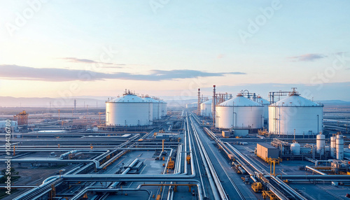 Wallpaper Mural A sprawling energy hub with LNG tanks, pipelines, and advanced gas distribution systems. Torontodigital.ca