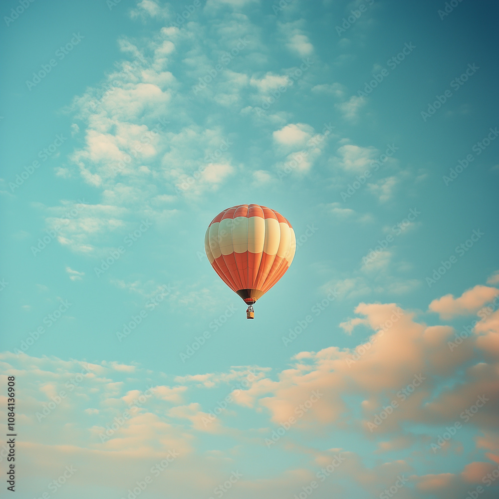 Fototapeta premium hot air balloon in the distance in the sky