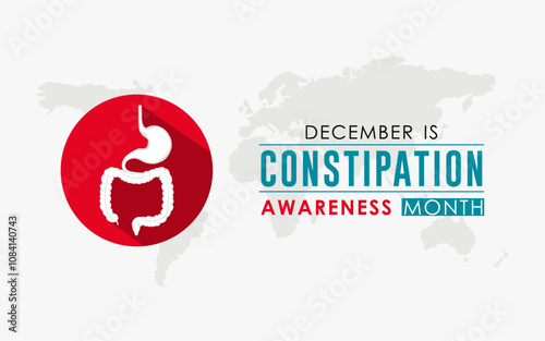 Vector illustration on the theme of Constipation awareness months observed each year during December. Banners, posters, cards, background designs and social media feeds.