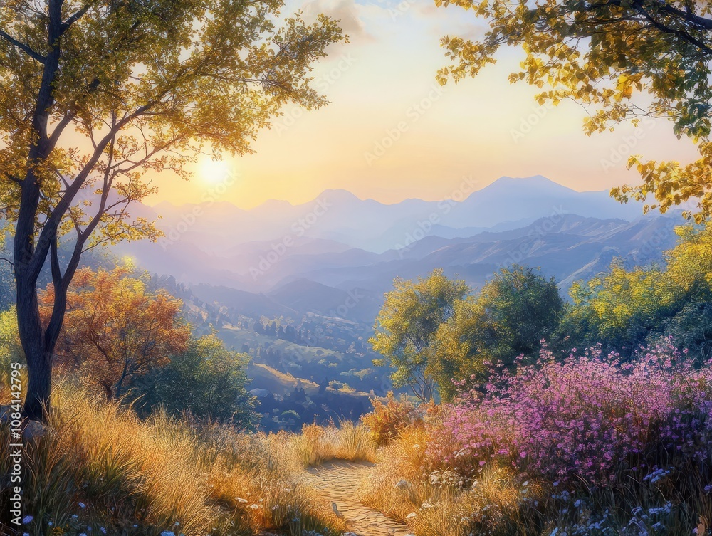 Fototapeta premium sunrise in the mountains