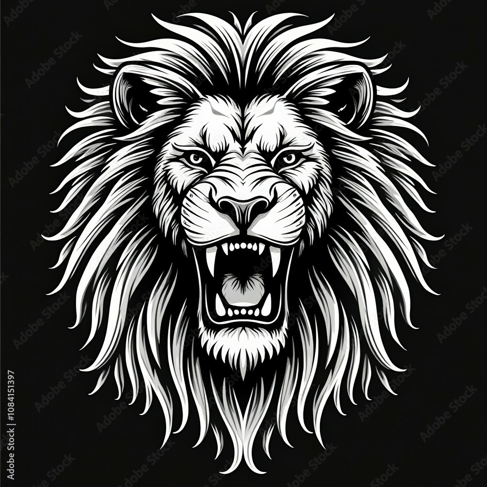 Fototapeta premium Primal Roar - Lion's Spirit Unleashed