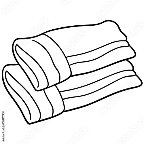 Towels Line Art Vector Design.