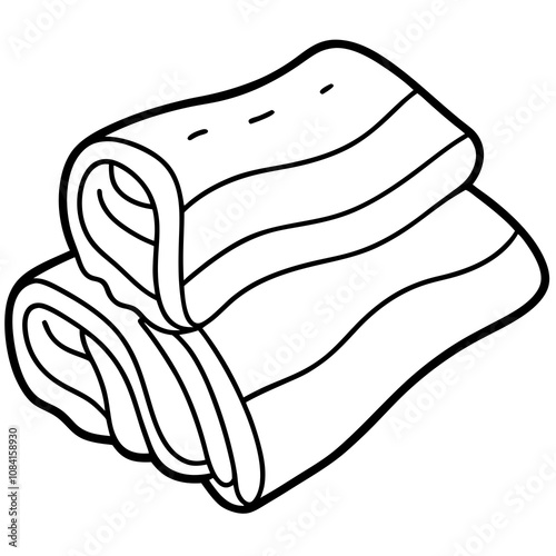 Towels Line Art Vector Design.