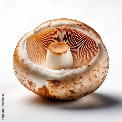 Fresh Champignon Mushroom on Clean Surface