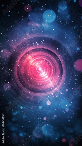 Colorful abstract design featuring glowing orbs in blue and pink tones in a s...