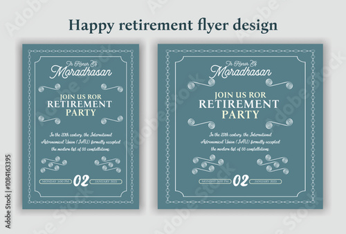 Happy retirement party invitation flyer design 