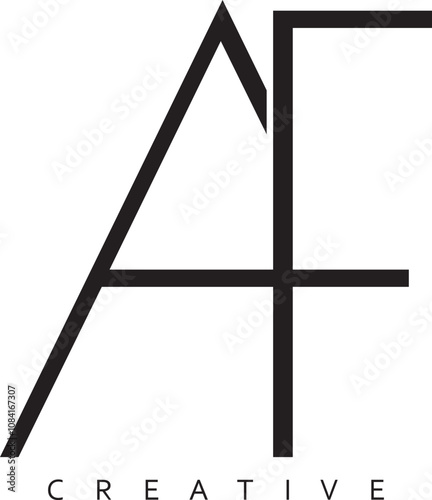 FA or AF letter modern logo design