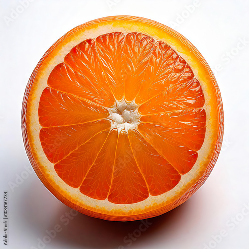 Orange with Textured Skin Centered on White Backdrop