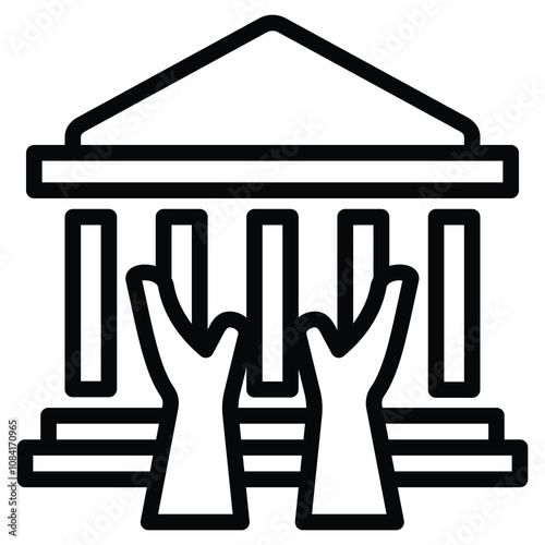 Government Assistance icon line vector illustration