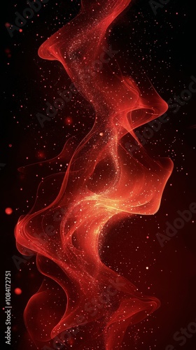 Abstract swirl of red and orange colors with subtle hints of black in a dark ...