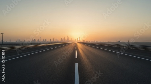 Empty express lane on highway during off-peak hours, symbolizing efficiency and opportunity in a calm, uncluttered environment.