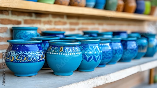 Blue Pottery Display in Jaipur