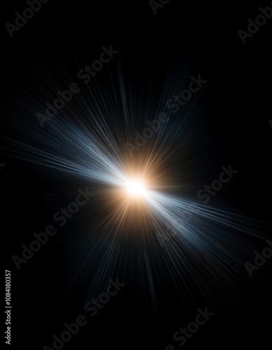 Lens Flare light over Black Background. Easy to add overlay or screen filter over Photos	