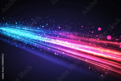 A colorful burst of light and stars in a cosmic background at night