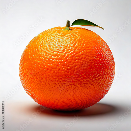 Fresh Orange in Ultra HD on White Background