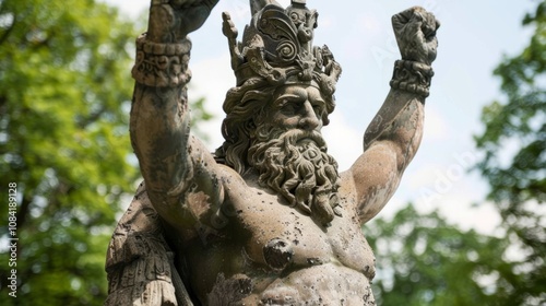 The god of war, Tiu, son of Odin, is a symbol of courage and war  photo