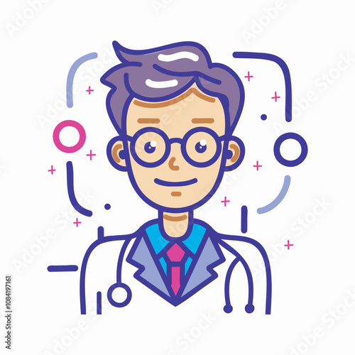 Bright vector icon doctor medicine