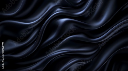 Wallpaper Mural Black silk satin background with smooth waves Torontodigital.ca