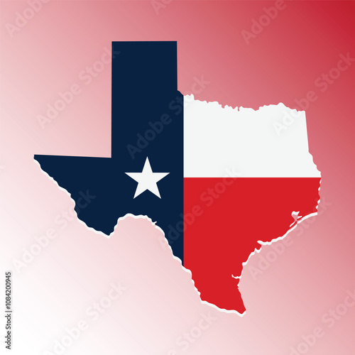 Flag of texas, Texas Map Flag Shape - US State of Texas map with flag illustration