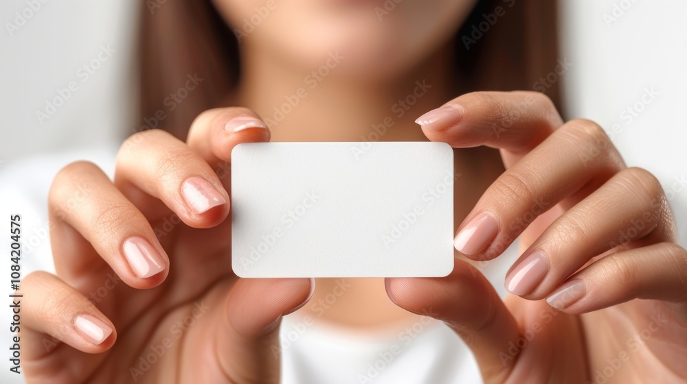 Obraz premium woman holding a blank card