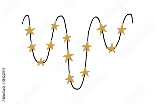 Golden Star String Garland