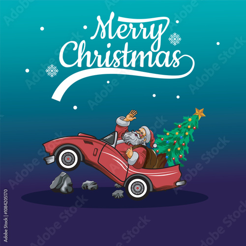 merry christmas design simple cartoon flat