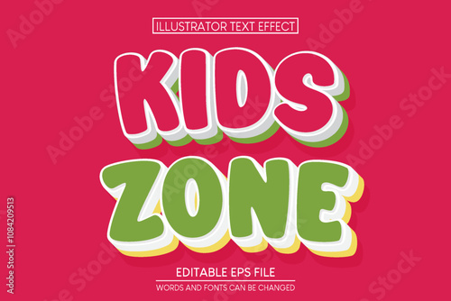 Kids Zone Text Effect. editable text effect

