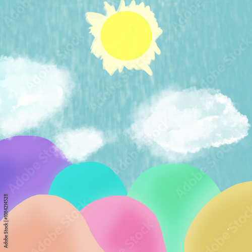 sun and clouds by kid 