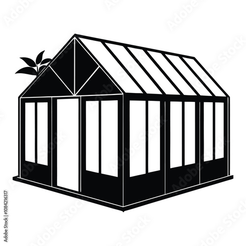 Modular Greenhouses vector silhouette 