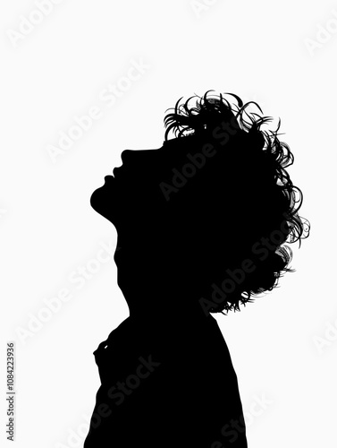 The image is a silhouette of a man, Black and White Vector Illustration