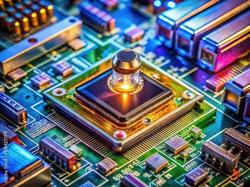 Photodiode Closeup on Circuit Board - Electronics Component photo