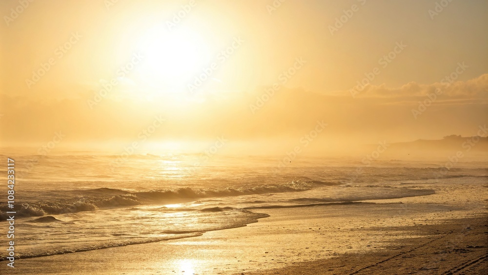 Fototapeta premium Ethereal golden light on a minimalist background, abstract, organization