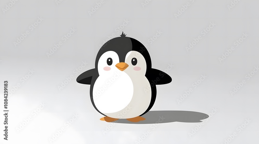 Obraz premium penguin cartoon illustration isolated on white background, penguin cartoon art