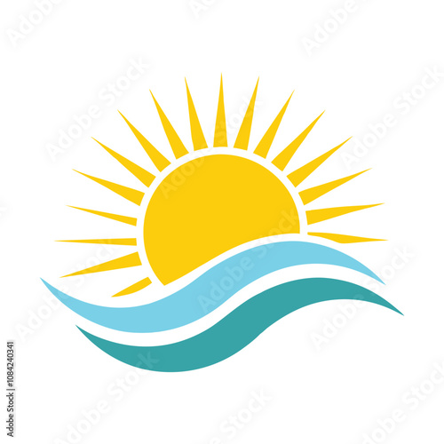 Sun logo illustration isolated on white background photo