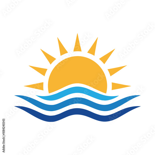 Sun logo illustration isolated on white background photo