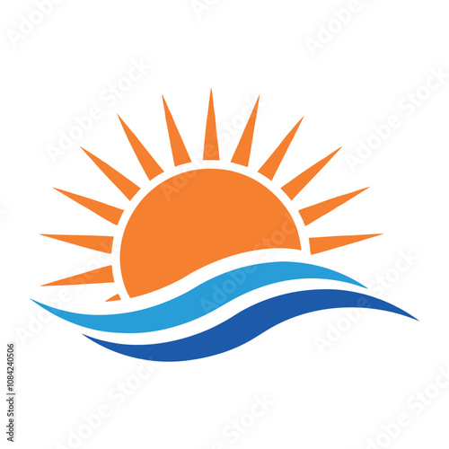 Sun logo illustration isolated on white background photo
