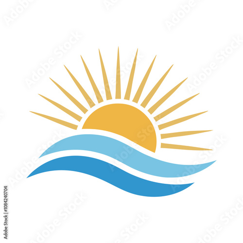 Sun logo illustration isolated on white background photo