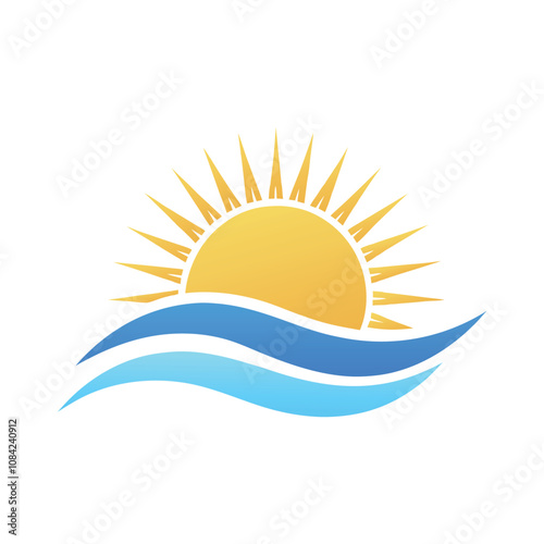 Sun logo illustration isolated on white background photo