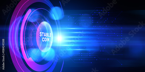 Stablecoin cryptocurrency concept digital finance concept.