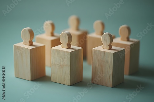 Minimalist Wooden Team Figures in Unity photo