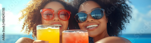 Friends enjoying rooftop barbecue with drinks and laughter copy space above. concept as Energetic friends enjoying a rooftop barbecue with refreshing drinks and shared laughter capturing fun and camar photo