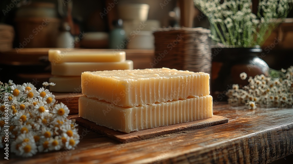 Fototapeta premium Grandmacore with a focus on handmade, sustainable crafts like natural soap making