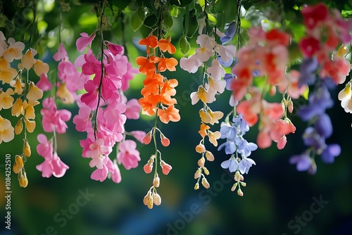 Spring flowers hanging pattern nature, photo