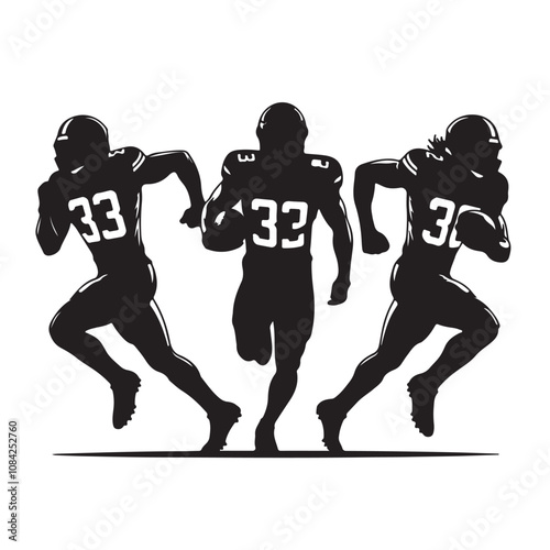 American football player silhouette vector. NFL player vector design. American football player logo, icon.