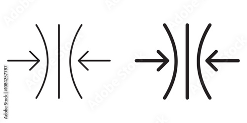Elastic icon. Compression arrows icon. Resilience icon. Vector illustration.