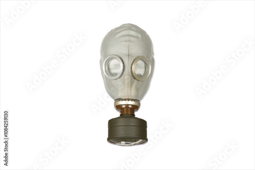 Gas mask isolated on white background. army gas mask. Environment pollution.